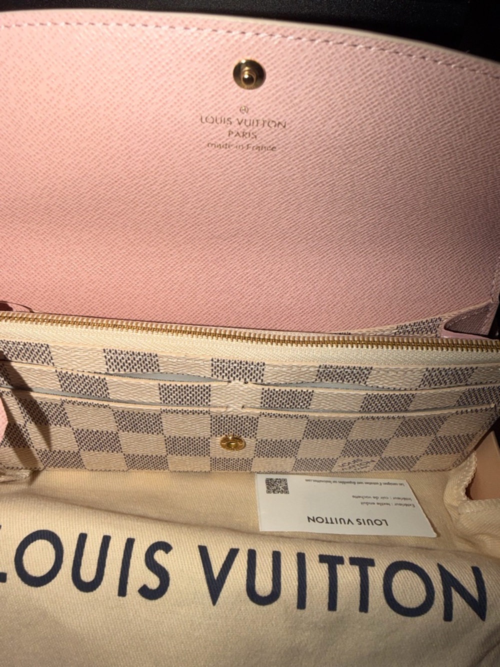 Louis Vuitton Damier Azur Canvas Continental Wallet in Cream and Light Gray - Picture 2 of 11